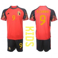 Belgien Romelu Lukaku #9 Fußballbekleidung Heimtrikot Kinder WM 2022 Kurzarm (+ kurze hosen)